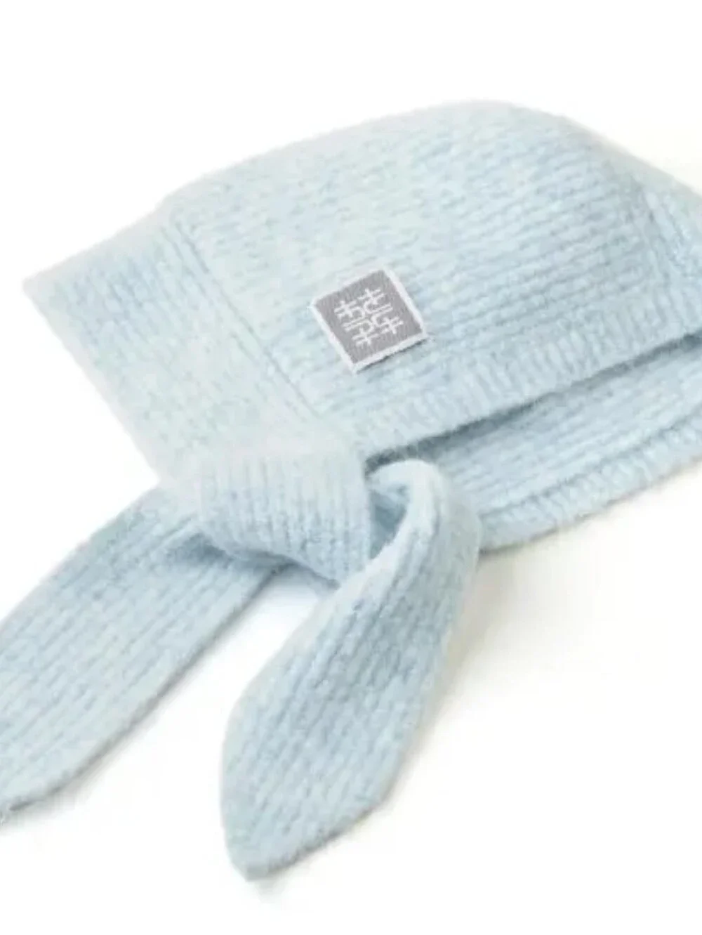 Alpaca Wool-Blend Earflap Soft Knit Hat, Ice Blue - One Size